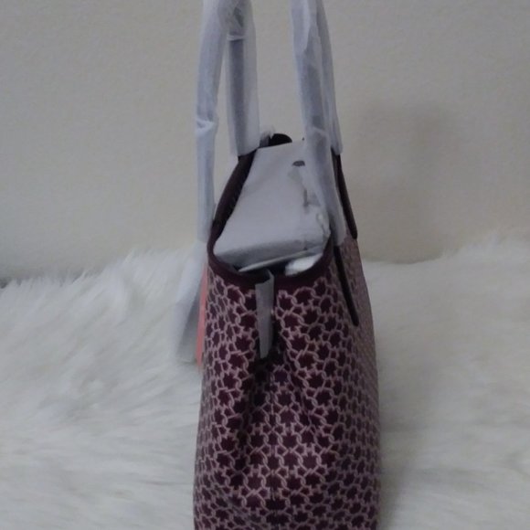Kate Spade Link Zip Tote Pink Burgundy Saffiano PV - Picture 11 of 16